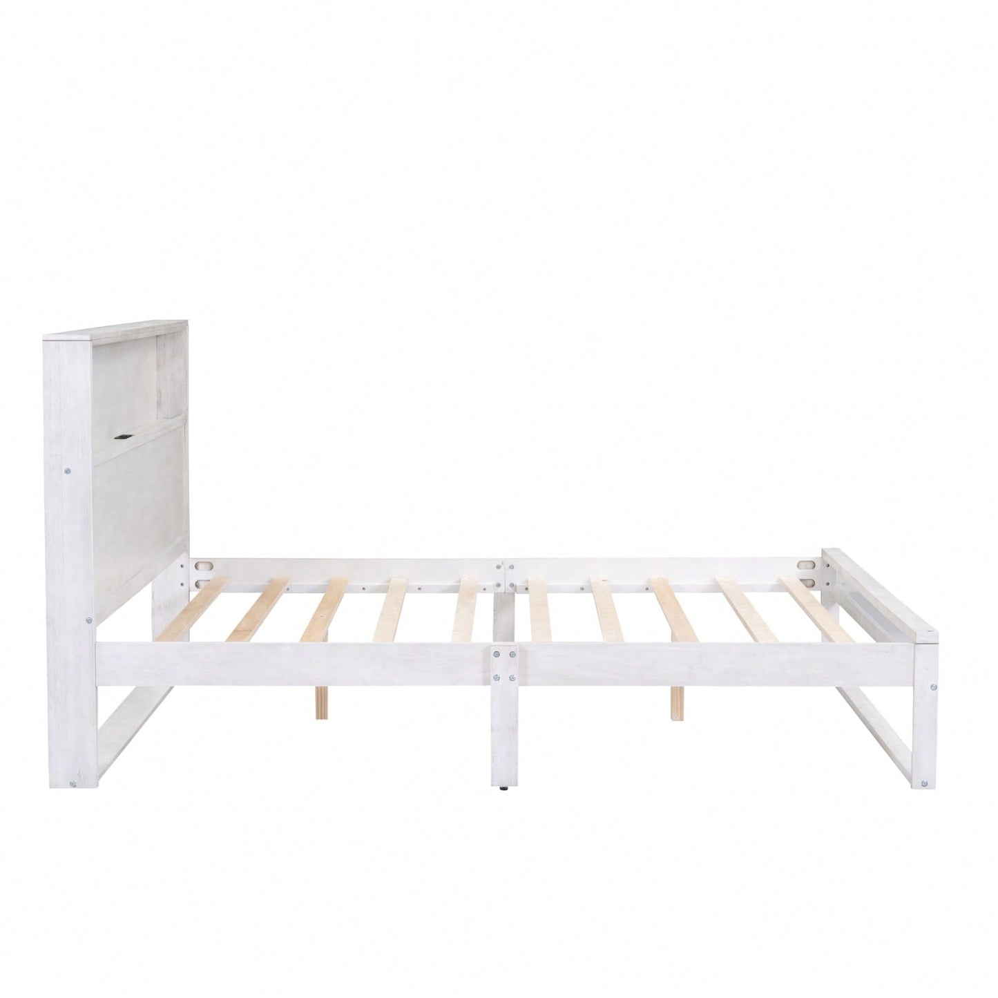 Queen Platform Bed Frame With Storage Headboard, Built-In Sockets & USB Ports, No Box Spring Needed, Wood Slat Support, Easy Assembly