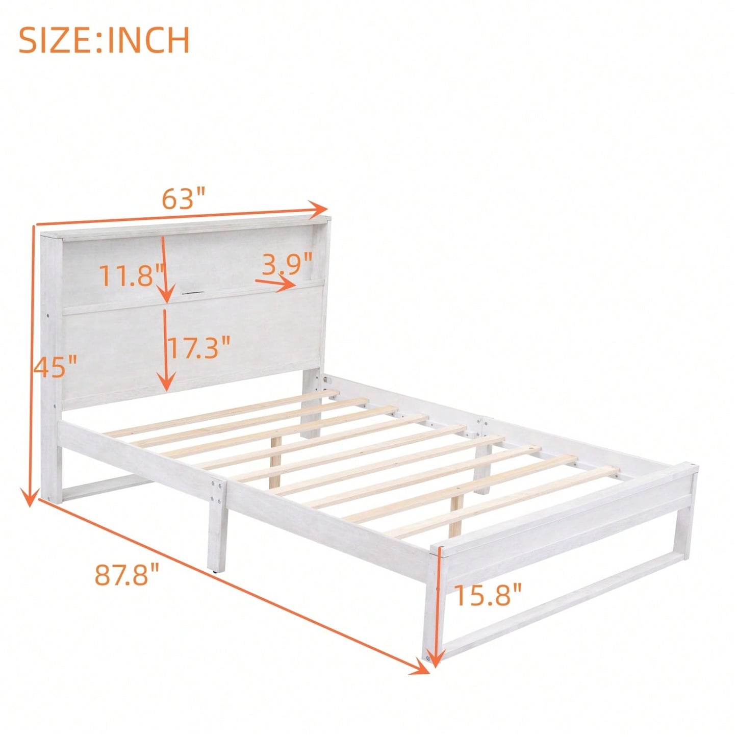 Queen Platform Bed Frame With Storage Headboard, Built-In Sockets & USB Ports, No Box Spring Needed, Wood Slat Support, Easy Assembly