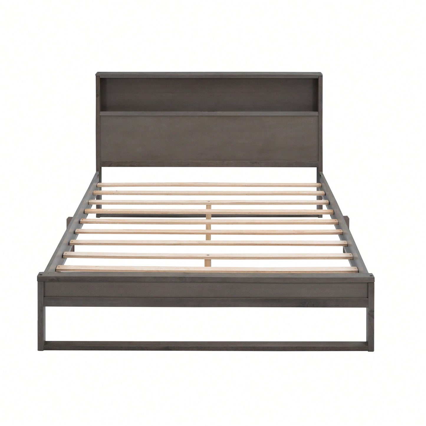 Queen Platform Bed Frame With Storage Headboard, Built-In Sockets & USB Ports, No Box Spring Needed, Wood Slat Support, Easy Assembly