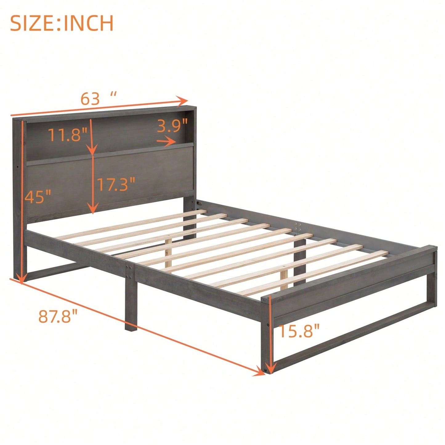 Queen Platform Bed Frame With Storage Headboard, Built-In Sockets & USB Ports, No Box Spring Needed, Wood Slat Support, Easy Assembly