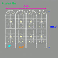 Expandable Metal Garden Trellises 4 Pack 86.7 x 19.7 Inch Rustproof Plant Support for Climbing Vines and Flowers
