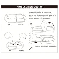 3-Section Foldable Sofa Bed, Multifunctional Sofa Bed