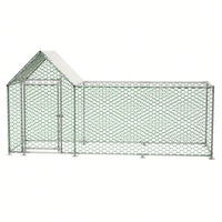 10x3FT Metal Chicken Coop Run Backyard Hen House Poultry Habitat Cage With Removable PE Cover