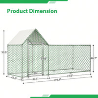 10x3FT Metal Chicken Coop Run Backyard Hen House Poultry Habitat Cage With Removable PE Cover