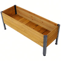Elevated Wooden Garden Planter Box With Legs for Herbs Vegetables and Flowers Easy Assembly 37 x 12.75 x 14.75 Inches
