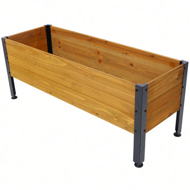 Elevated Wooden Garden Planter Box With Legs for Herbs Vegetables and Flowers Easy Assembly 37 x 12.75 x 14.75 Inches