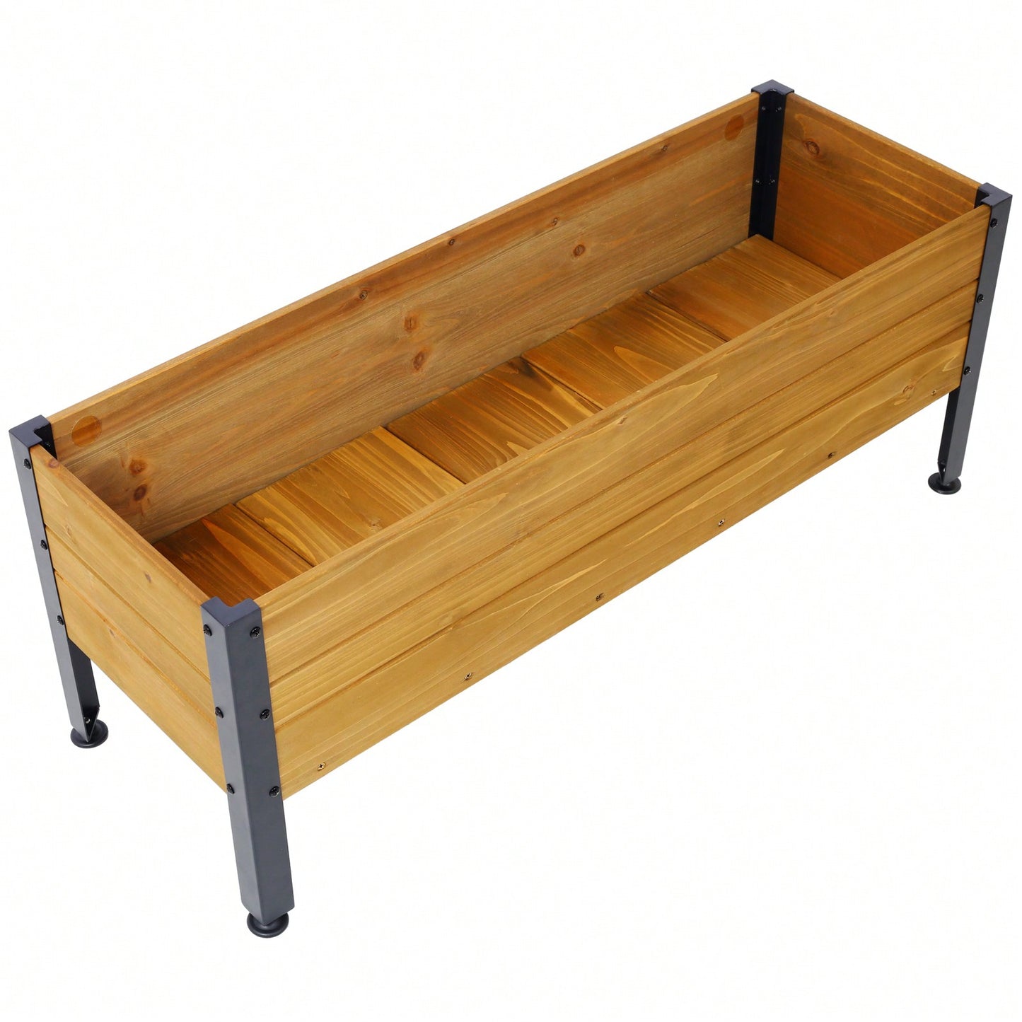 Elevated Wooden Garden Planter Box With Legs for Herbs Vegetables and Flowers Easy Assembly 37 x 12.75 x 14.75 Inches