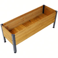 Elevated Wooden Garden Planter Box With Legs for Herbs Vegetables and Flowers Easy Assembly 37 x 12.75 x 14.75 Inches
