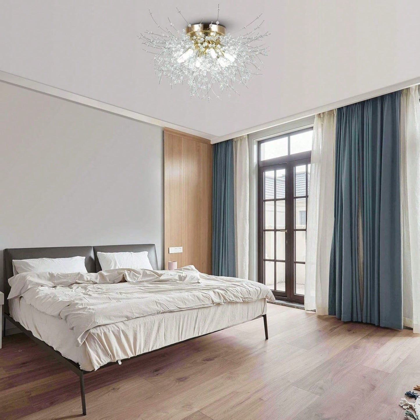 Modern Sputnik Flush Mount Ceiling Light, LED Ceiling Light Fixtures For Bedroom Kitchen Island Entryway Hallway Foyer