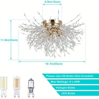 Modern Sputnik Flush Mount Ceiling Light, LED Ceiling Light Fixtures For Bedroom Kitchen Island Entryway Hallway Foyer