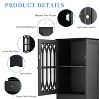Freestanding Tall Bathroom Cabinet With Drawer And Doors, MDF Board, Acrylic Door, Adjustable Shelf