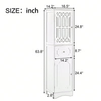Freestanding Tall Bathroom Cabinet With Drawer And Doors, MDF Board, Acrylic Door, Adjustable Shelf