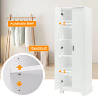 Storage Cabinet With Two Doors, Adjustable Shelf, MDF Board, White