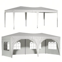 10x20 Heavy Duty Pop Up Canopy Tent with 6 Waterproof Sidewalls for Outdoor Events and Parties