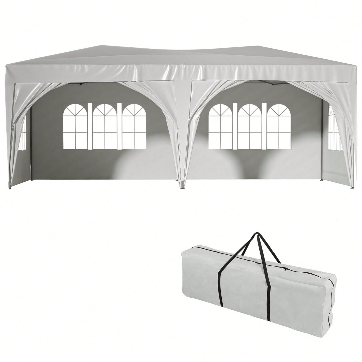 10x20 Heavy Duty Pop Up Canopy Tent with 6 Waterproof Sidewalls for Outdoor Events and Parties