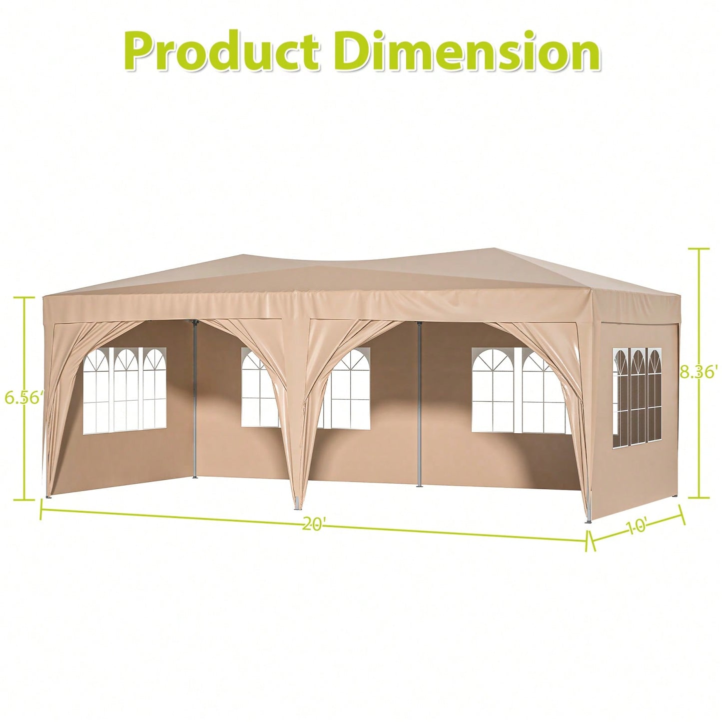 10x20 Heavy Duty Pop Up Canopy Tent with 6 Waterproof Sidewalls for Outdoor Events and Parties