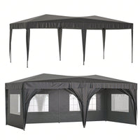 10x20 Heavy Duty Pop Up Canopy Tent with 6 Waterproof Sidewalls for Outdoor Events and Parties