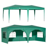 10x20 Heavy Duty Pop Up Canopy Tent with 6 Waterproof Sidewalls for Outdoor Events and Parties