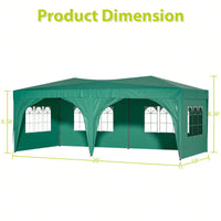 10x20 Heavy Duty Pop Up Canopy Tent with 6 Waterproof Sidewalls for Outdoor Events and Parties