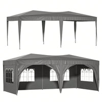 10x20 Heavy Duty Pop Up Canopy Tent with 6 Waterproof Sidewalls for Outdoor Events and Parties