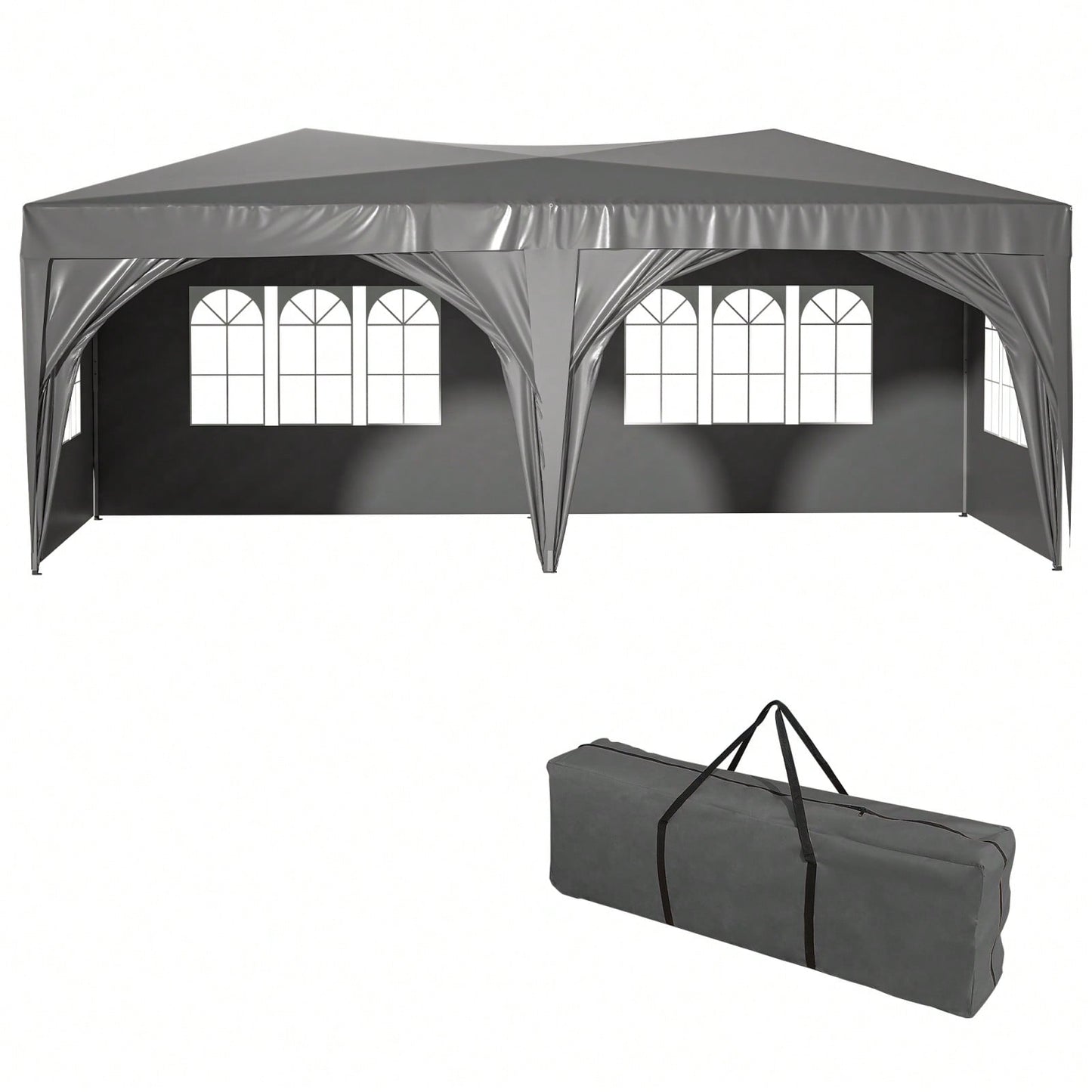 10x20 Heavy Duty Pop Up Canopy Tent with 6 Waterproof Sidewalls for Outdoor Events and Parties