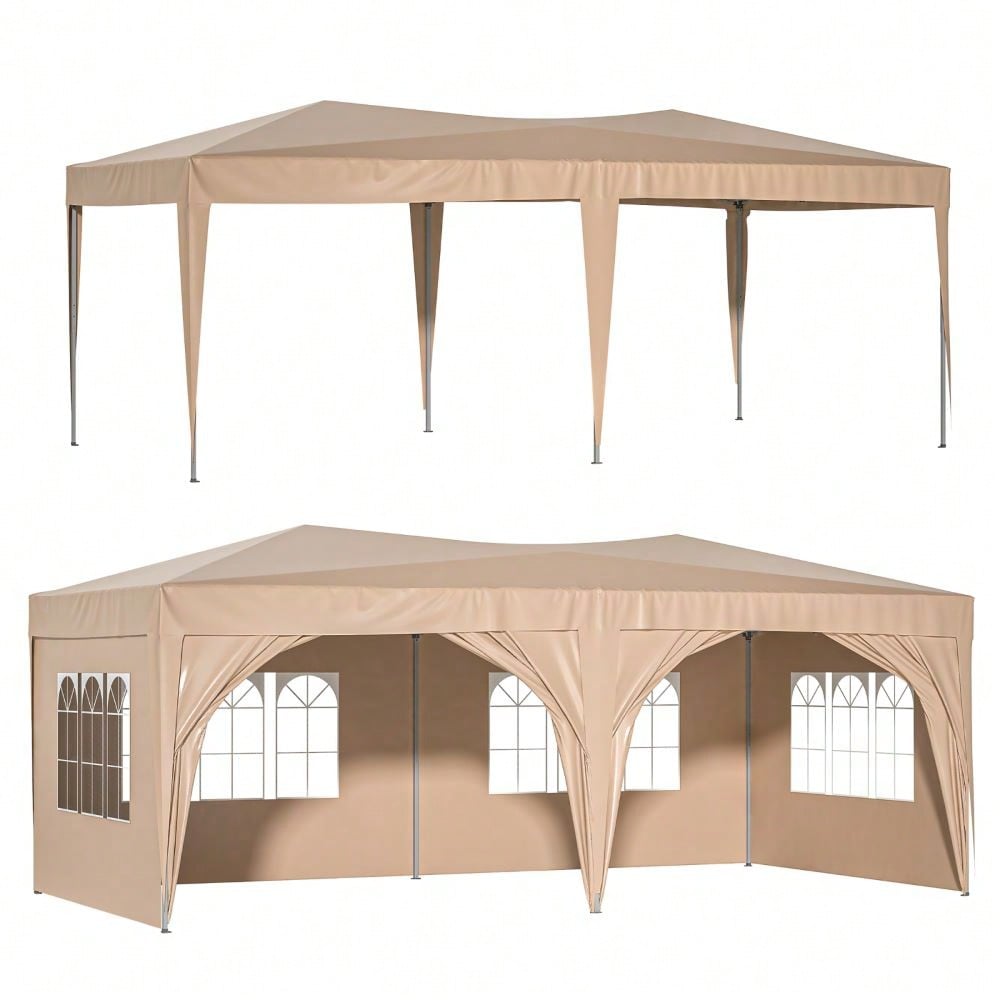 10x20 Heavy Duty Pop Up Canopy Tent with 6 Waterproof Sidewalls for Outdoor Events and Parties