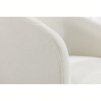 Chenille Fabric Swivel Accent Armchair Barrel Chair With Black Powder Coating Metal Ring