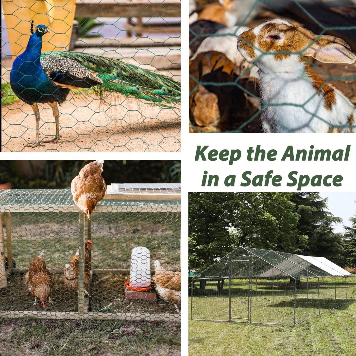 Large Size Galvanized Hexagonal Floral Green Chicken Wire