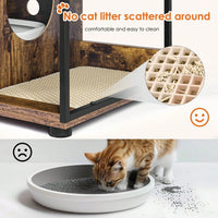 Extra Large Rustic Cat Litter Box Enclosure with Double Doors and Ventilation Holds 2 Litter Boxes and Offers Storage Solutions