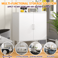 Heavy Duty Metal Storage Cabinet with Adjustable Shelves Magnetic Doors Anti-Tip Design for Home Office Kitchen Bedroom Easy Assembly