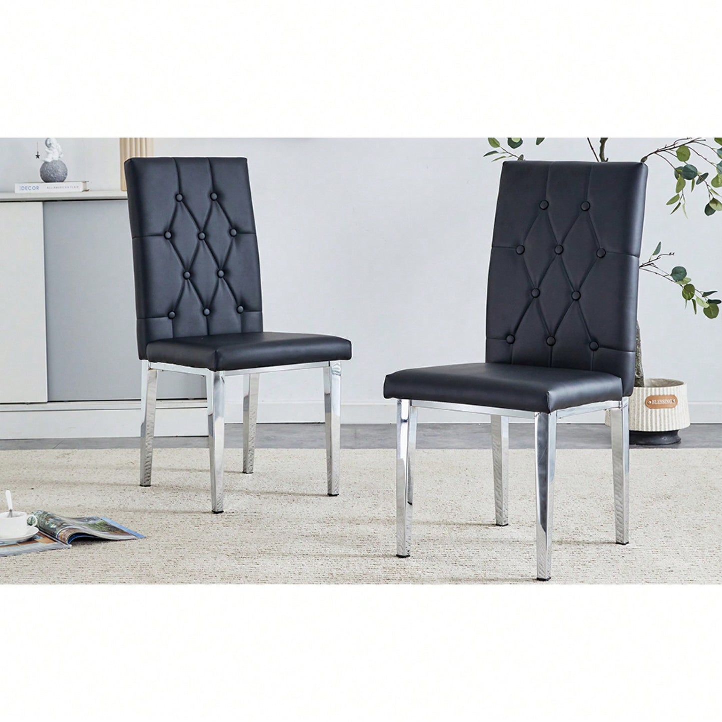 Modern High Back Office Chair with Soft Cushion and Metal Legs for Restaurants and Offices