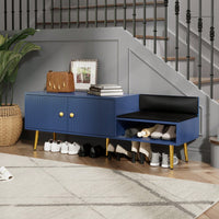 Stylish Entryway Shoe Storage Bench with Hidden Compartment and Soft Cushion - Holds 12 Pairs - Ideal for Bedroom and Living Room