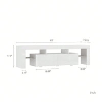 High Gloss TV Stand With LED Lights For TVs Up To 65'', Modern TV Console With Storage Cabinets For Living Room