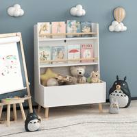 Kids Bookshelf, Book And Magazine Rack, Book Organizer, Toy Storage Cabinet Organizer, White