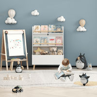 Kids Bookshelf, Book And Magazine Rack, Book Organizer, Toy Storage Cabinet Organizer, White