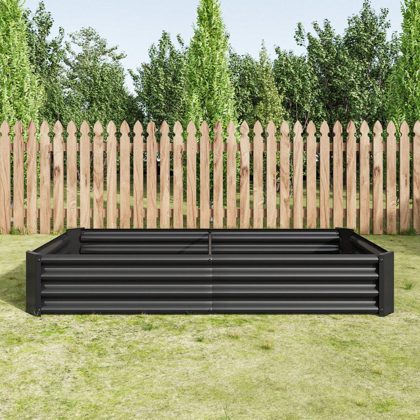 6*3*1ft , Metal Raised  Rectangle Planter Beds For Plants, Vegetables, And Flowers