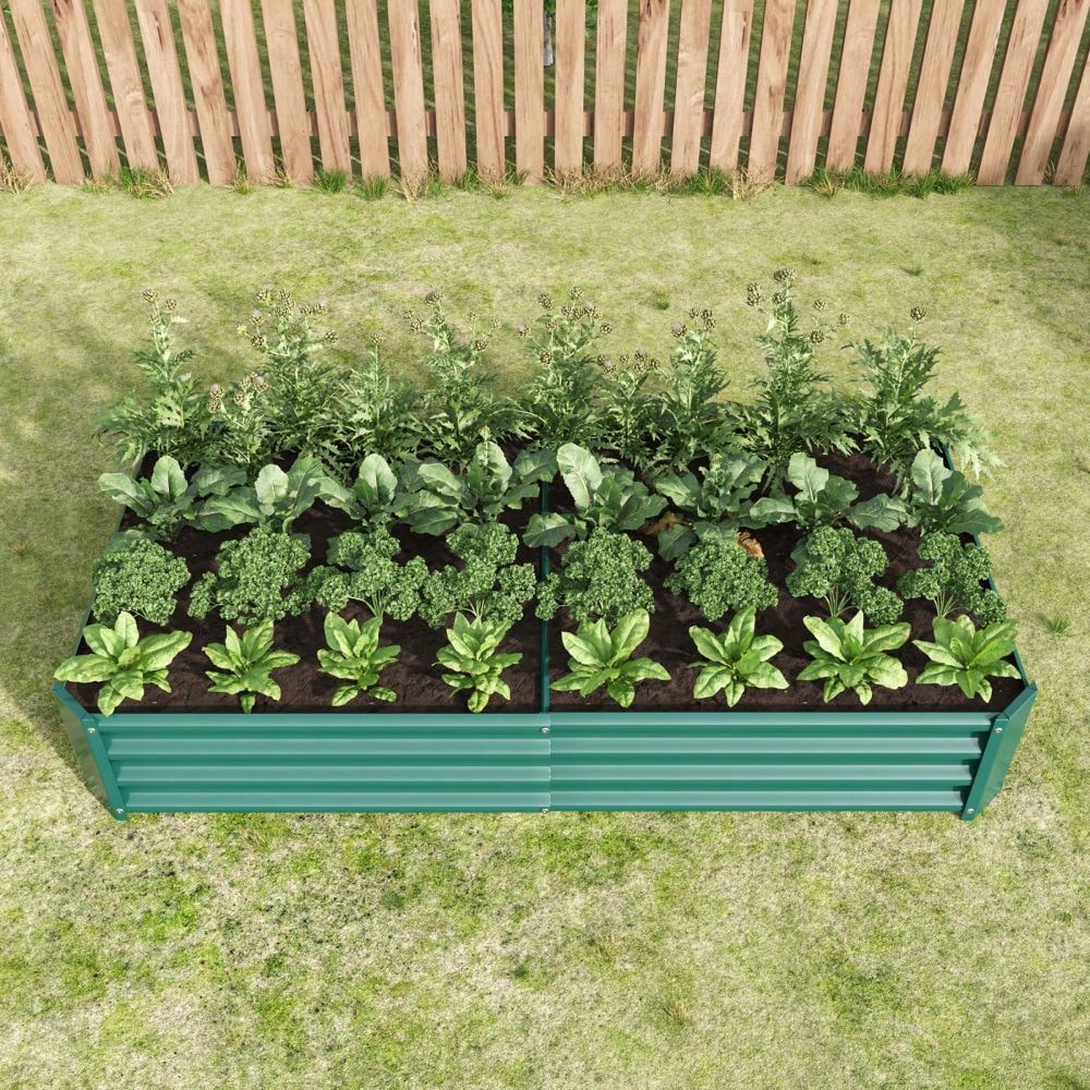 6*3*1ft , Metal Raised  Rectangle Planter Beds For Plants, Vegetables, And Flowers