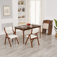 Set Of 2 Upholstered Folding Dining Chairs, Space Saving, Easy To Carry, Dining Room, No Assembly Required