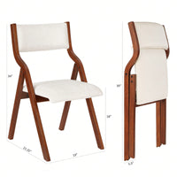 Set Of 2 Upholstered Folding Dining Chairs, Space Saving, Easy To Carry, Dining Room, No Assembly Required
