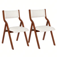 Set Of 2 Upholstered Folding Dining Chairs, Space Saving, Easy To Carry, Dining Room, No Assembly Required