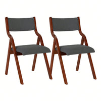 Set Of 2 Upholstered Folding Dining Chairs, Space Saving, Easy To Carry, Dining Room, No Assembly Required