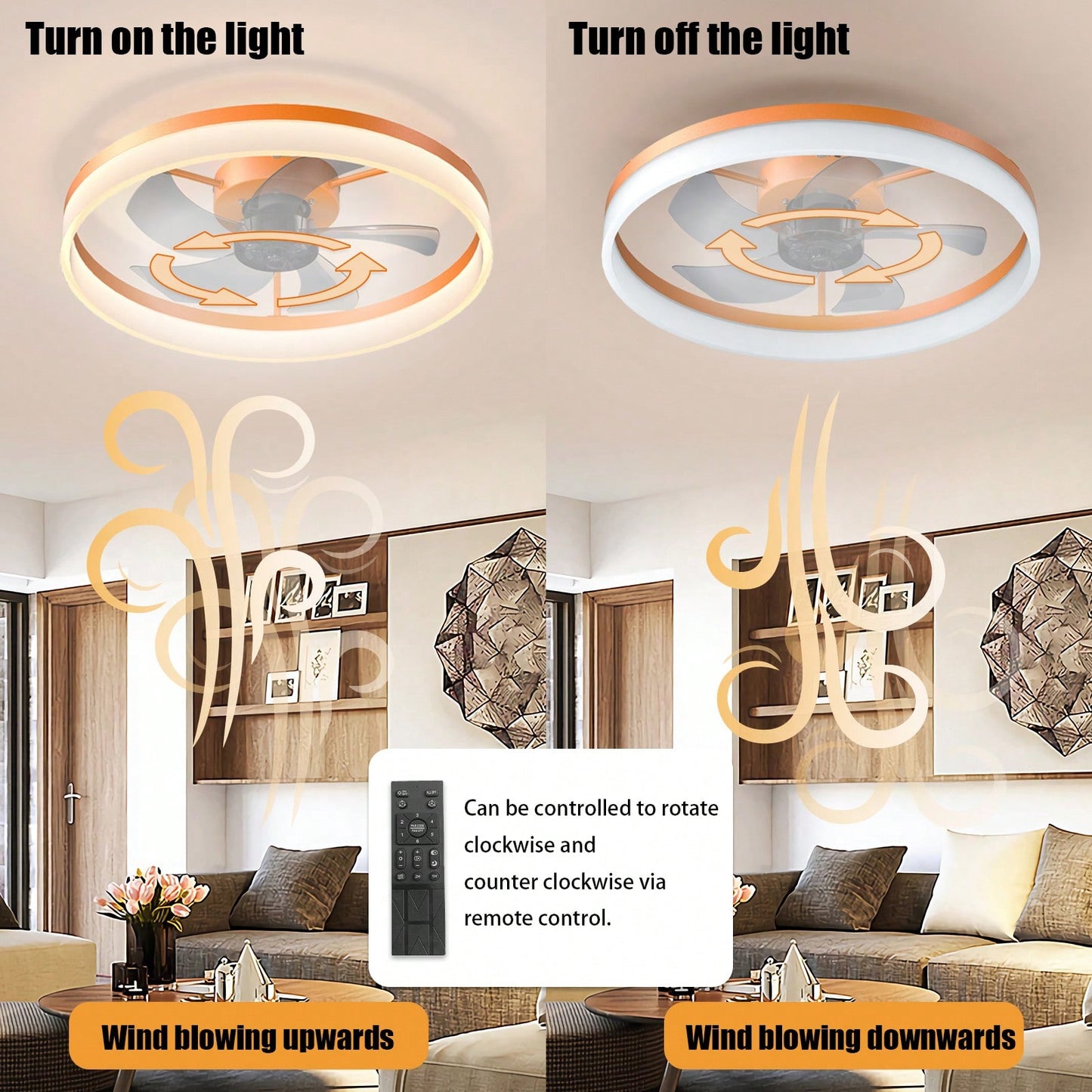 Dimmable LED Embedded Installation Of Thin Modern Ceiling Fans