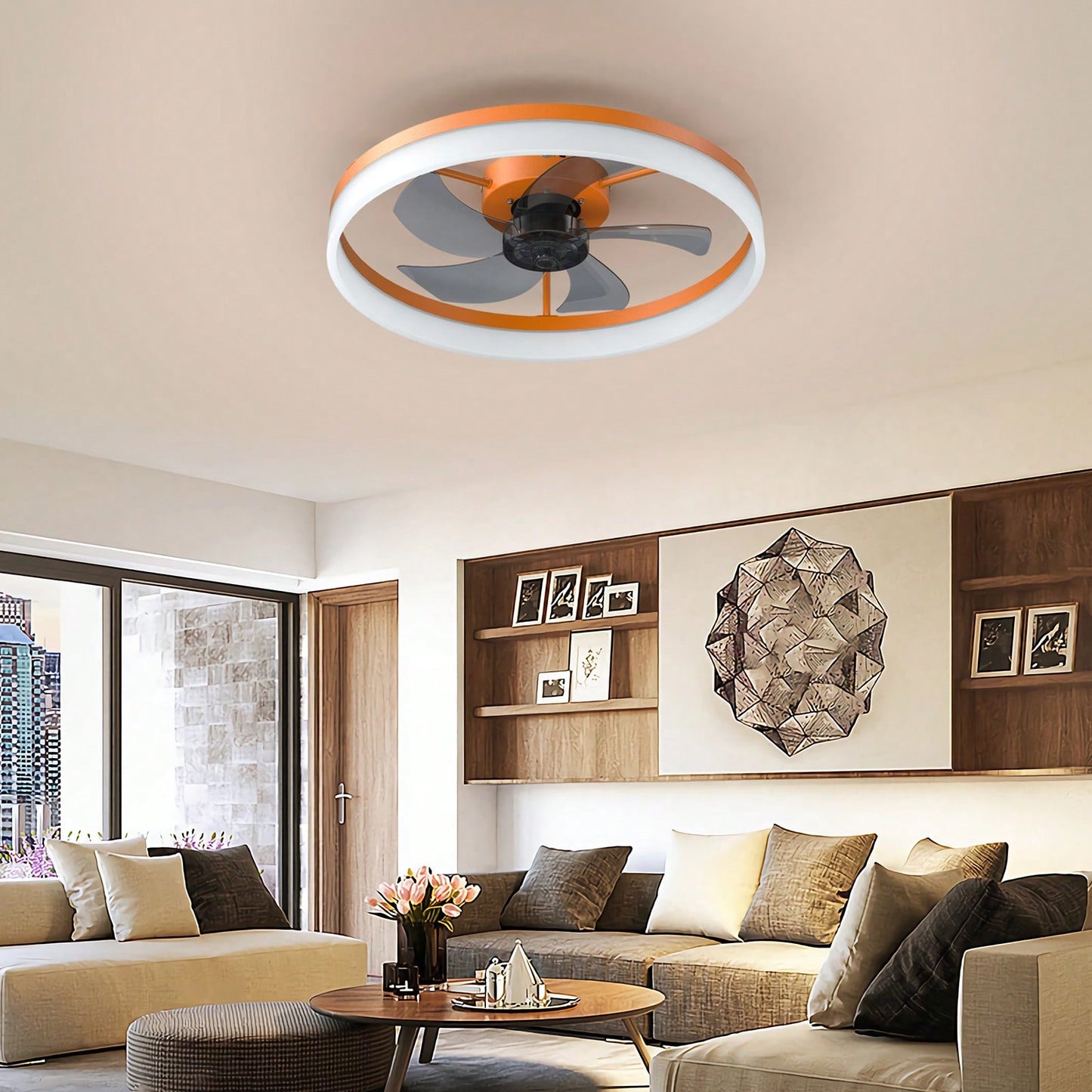 Dimmable LED Embedded Installation Of Thin Modern Ceiling Fans