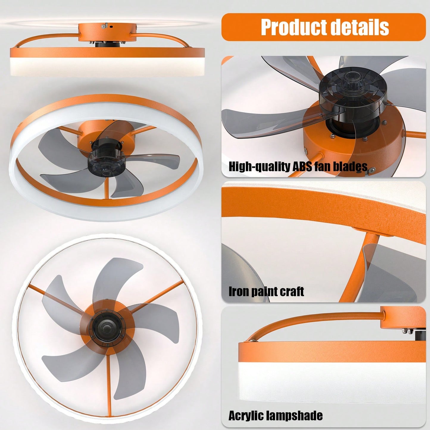 Dimmable LED Embedded Installation Of Thin Modern Ceiling Fans