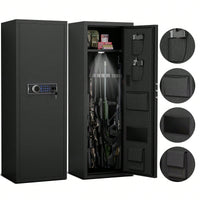 Large Heavy Duty Gun Cabinet for 5-8 Rifles with Electronic Keypad Lock Unassembled Metal Safe