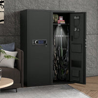 Large Heavy Duty Gun Cabinet for 5-8 Rifles with Electronic Keypad Lock Unassembled Metal Safe
