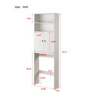 Farmhouse Style Over Toilet Storage Cabinet with Sliding Barn Doors and Open Shelf for Bathroom Essentials