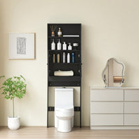 Farmhouse Style Over Toilet Storage Cabinet with Sliding Barn Doors and Open Shelf for Bathroom Essentials