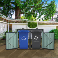 Metal Outdoor Bin Shed For Garbage Storage,Stainless Galvanized Steel, Bin Shed For Garden Yard Lawn