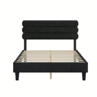 Queen Size Wooden Platform Bed Frame with Headboard Sturdy Slat Support Easy Assembly No Box Spring Required